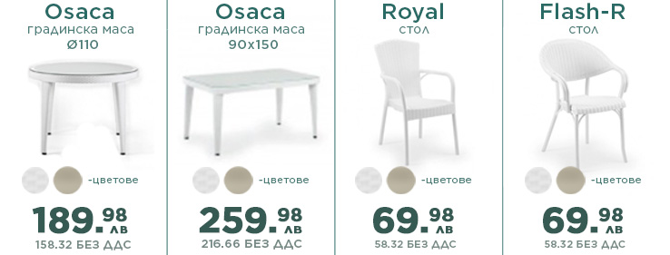 Купи в комплект маса и столове! Важно: столовете се продават само в комплект по 4!