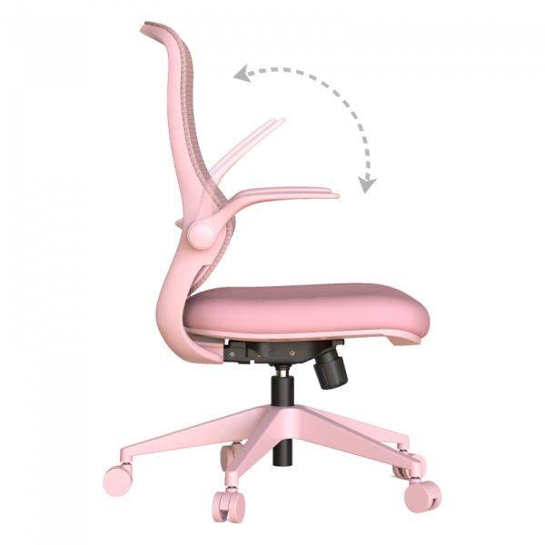 Светлорозов ергономичен стол.
