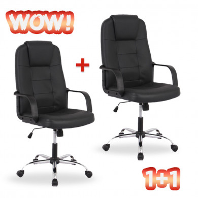 1+1 ДИРЕКТОРСКИ СТОЛ MARTINEZ 1 ХРОМ ЧЕРЕН