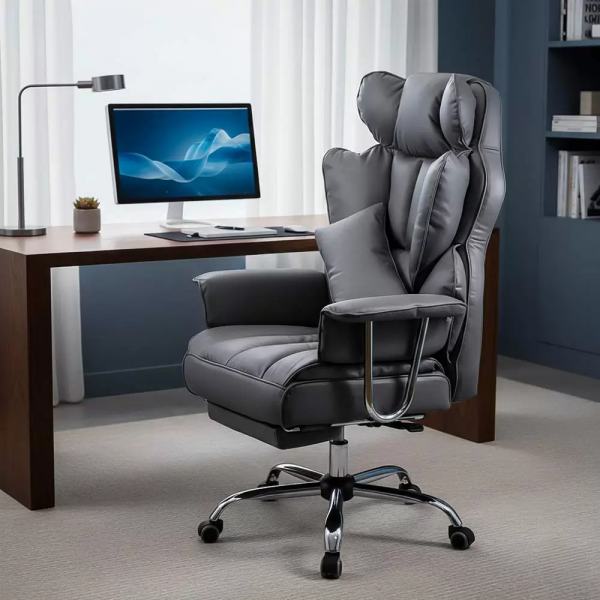 ДИРЕКТОРСКИ СТОЛ ZENON ЕКО КОЖА СИВ