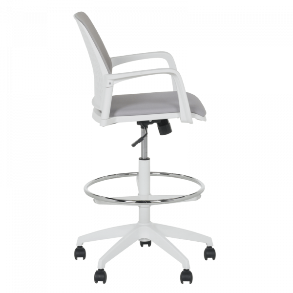 ОФИС СТОЛ 7556 WHITE, ДАМАСКА + МЕШ, СВЕТЛОСИВ