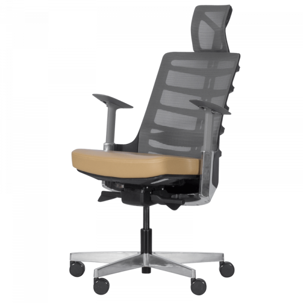 ДИРЕКТОРСКИ СТОЛ ALBERTO МЕШ + ЕСТЕСТВЕНА КОЖА БЕЖОВ