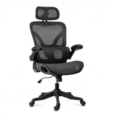 Ергономичен стол Amador black, меш, черен