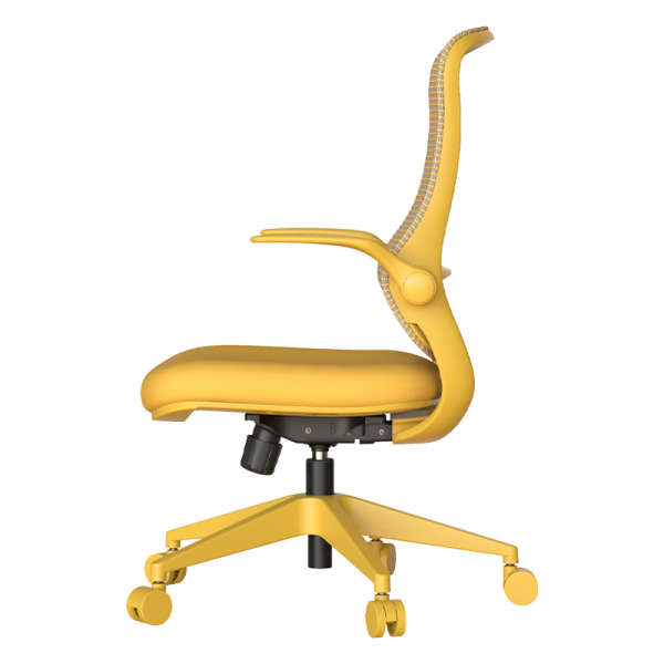 Жълт ергономичен стол.