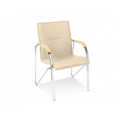 ПОСЕТИТЕЛСКИ СТОЛ SAMBA С ДЪРВЕНИ ПОДЛАКЪТНИЦИ ЕКО КОЖА СЛОНОВА КОСТ